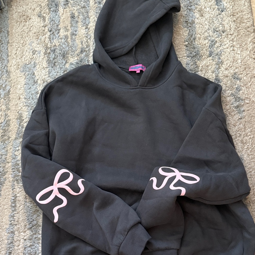 Edikted Black Hoodie with Pink Details